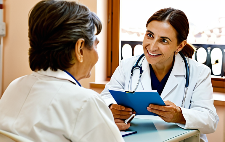 내러티브 의학과 환자 지원 프로그램 - **Image 1 Prompt: Narrative Medicine - The Human Connection**
"A heartwarming and intimate scene...