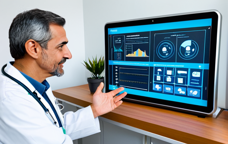 내러티브 의학과 환자 지원 프로그램 - **Image 1 Prompt: Narrative Medicine - The Human Connection**
    "A heartwarming and intimate scene...