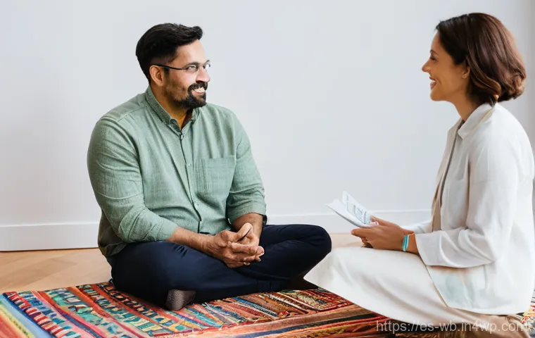 내러티브 의학의 심리적 치료 접근법 - **Prompt:** "A person, gender-neutral, in their late 20s, sits comfortably at a wooden desk, fully c...