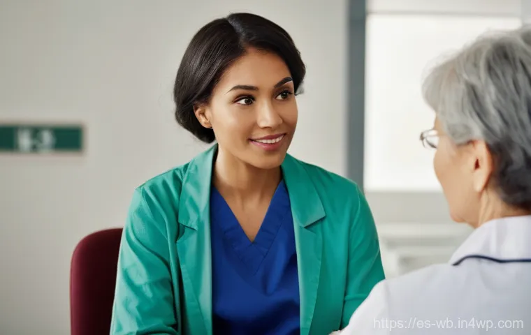 내러티브 의학을 위한 교육 과정 - **Prompt: The Art of Empathetic Listening**
"A medium shot of a compassionate doctor, a woman in...